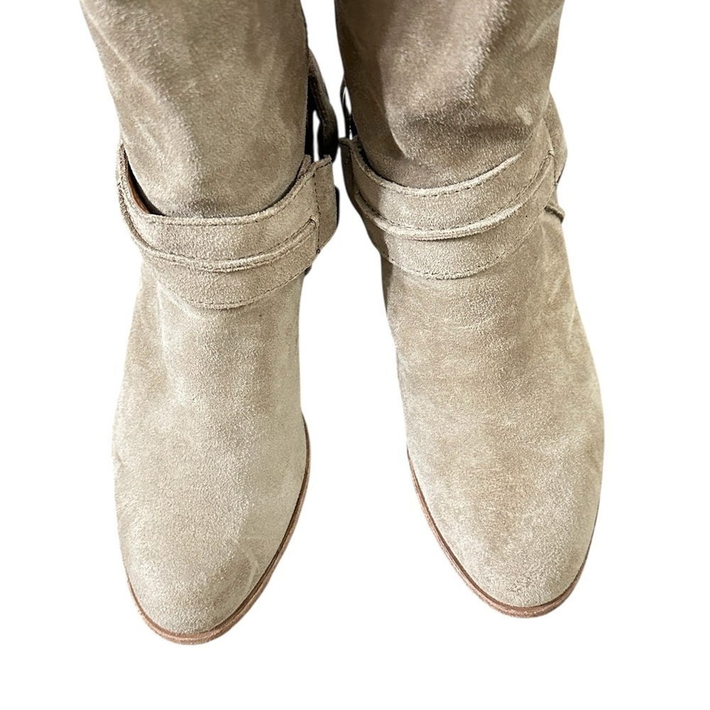 FRYE Anthropologie Suede Essa Seam Harness Tall Knee Boots Sz 6.5 NWOT - Picture 7 of 13